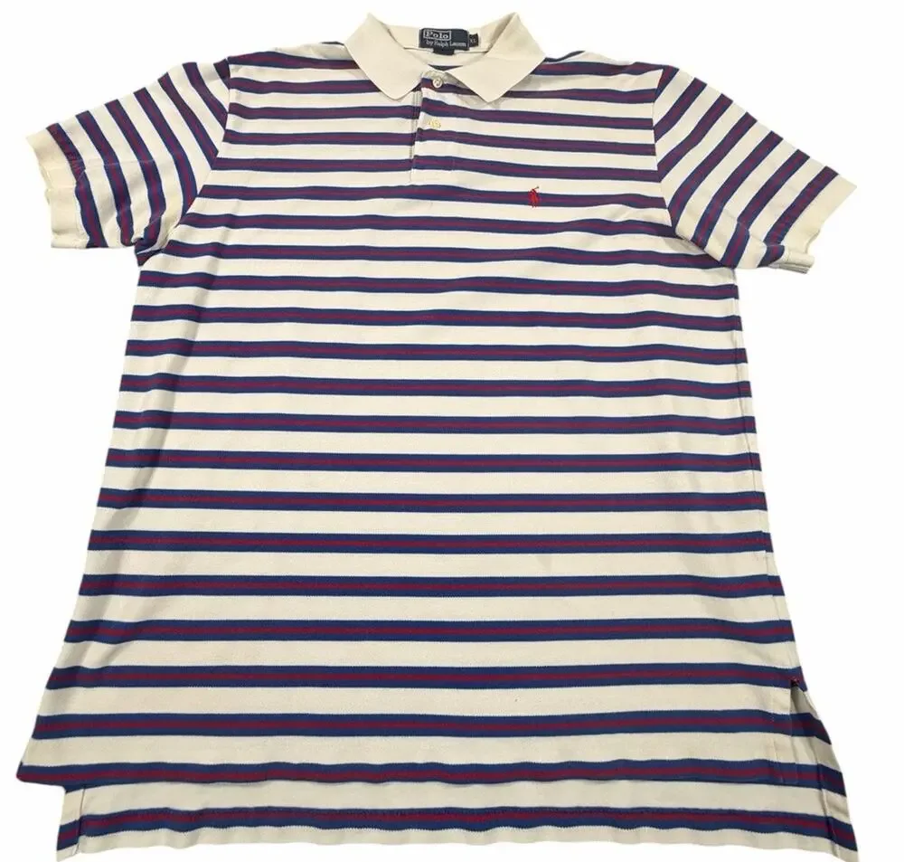 Polo Ralph Lauren Men’s XL Striped Polo Shirt 100% Cotton